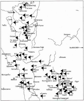 Rozmístění východních jednotek v březnu 1943 na východní frontě