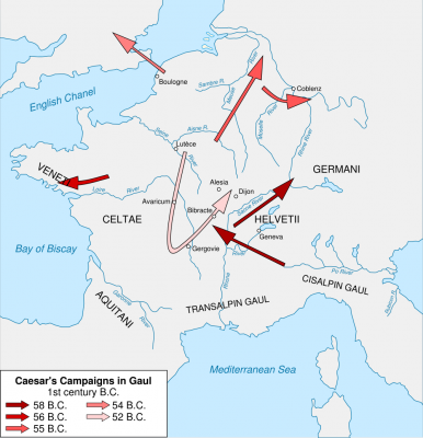 Caesarova tažení v Galii
Autor: historicair
Zdroj: wikipedia.org
Licence: CC BY-SA 3.0
