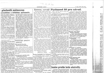 Národní noviny 2. října 1938
