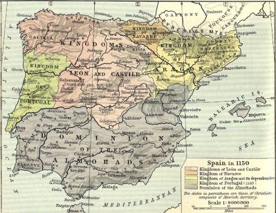 Pyrenejský poloostrov v roce 1150