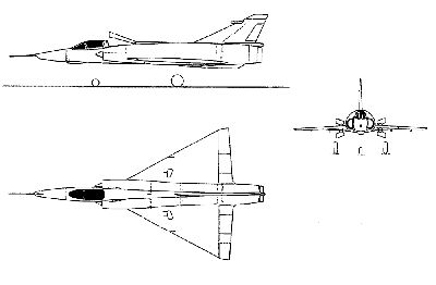 mirage iii 3view
