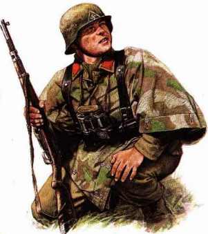 Voják strážního praporu, 1942-1943
Voják (Schütze) strážního praporu 1942-1943, je vybaven českou uniformou, výložkami německých strážních jednotek, helmou M1935 s emblémem východních formací a puškou 16/33 (německé označení 33/40).
Klíčová slova: ww2 německo strážní prapor 1942 1943 uniforma