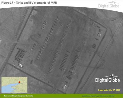 Tanky a obrněná vozidla ruského motorizovaného pluku poblíž Kuzminky
Satelitní snímek poskytnutý NATO
Klíčová slova: nato, rusko, ukrajina, satelitní snímek