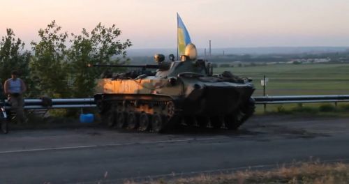 BMD-2 za bojů o Kramatorsk