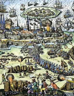 Obléhání Stralsundu Valdštejnovými vojsky v roce 1628
