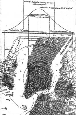 Německý dokument s kalkulací škod po bombardování New Yorku zbraní, kterou někteří autoři pokládají za atomovou pumu
k článku Co kdyby Hitler získal atomové zbraně?
