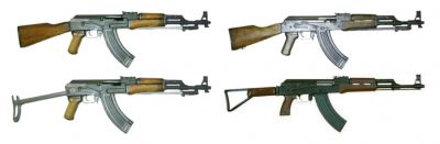 Type 56
Různé verze pušky Type 56; nahoře verze s tělem obráběným (vlevo) a listovaným (vpravo), dole Type 56-I (vlevo) a Type 56-II (vpravo)
Klíčová slova: type_56