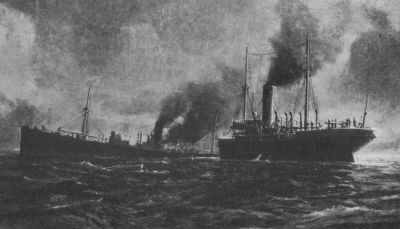 The British Merchantman 'Clan MacTavish', sunk by the 'Moewe' 

